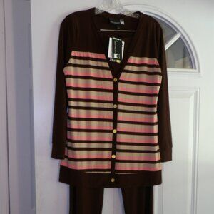 Anthony Original Brown and Orange Knit Pant Set Size Medium